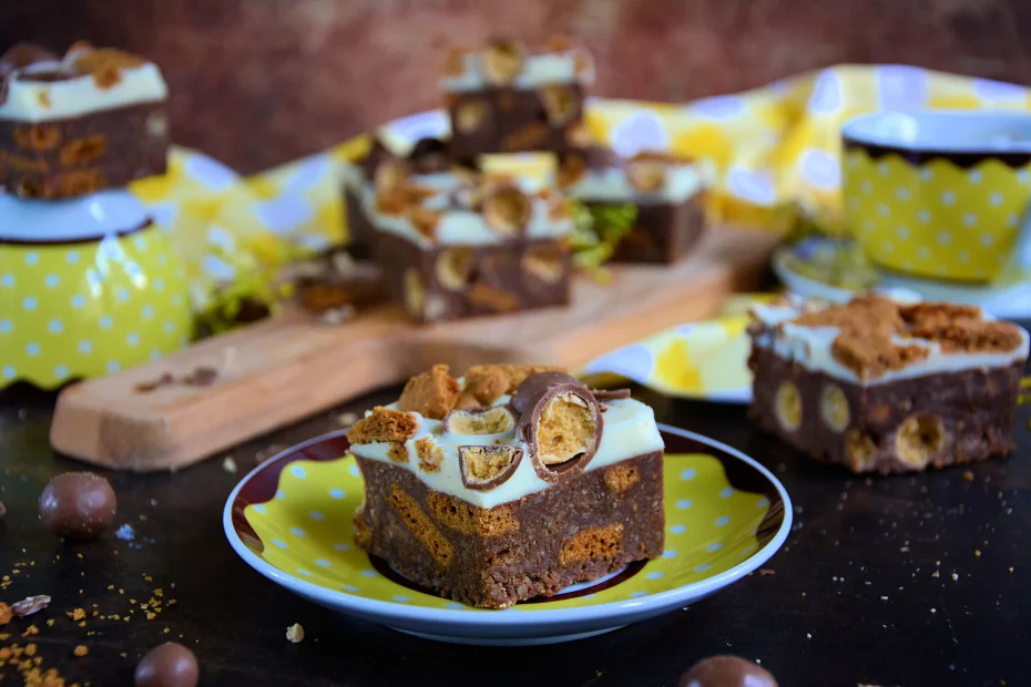 Speculoos and Maltesers layered dessert